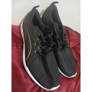 PUMA Carson  Low Running Shoes GS Black Gold Size 8.5 Womans